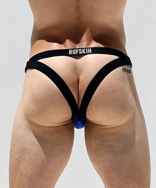 RUFSKIN Jockstrap EVANS Premium Matte Nylon Sport Jock/Thong Combo Royal Blue 12