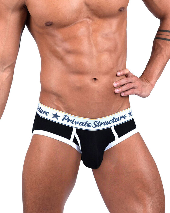 PRIVATE STRUCTURE Brief Classic Mid-Waist Mini Briefs Moonless Night Black 4529 110