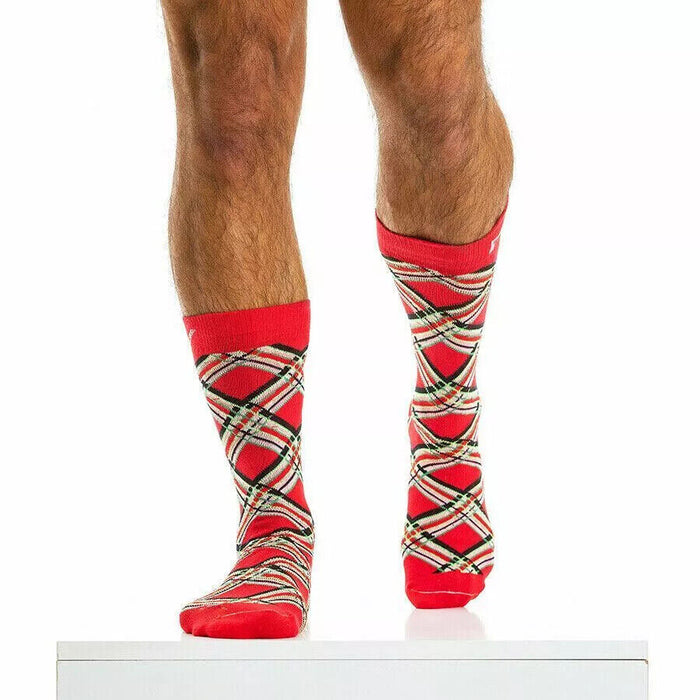 Modus Vivendi Mid-Cut Socks Cotton Ribbed Cuffs Sock Red XS2014 B62