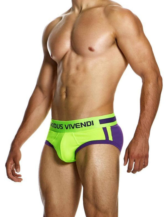 Modus Vivendi Sporty Briefs Classic Cut Jacquard Cotton Knitted Purple 12414