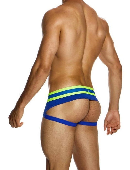 Modus Vivendi Sporty Fly Jockstrap Original Peplum Knitted Jock Blue 12413