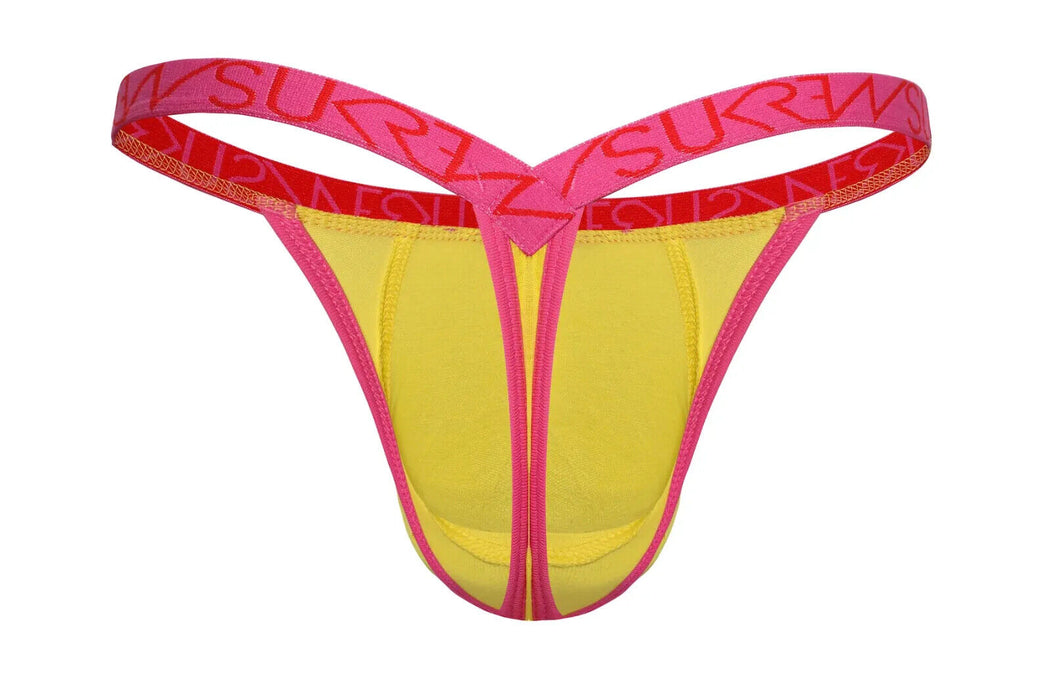 SUKREW Bubble Thongs Low-Rise and Rounded Cupping Pouch in Pineapple Yellow 39