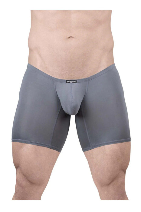 ErgoWear MidCut X4D Long Boxer Briefs 3D Seamed Pouch in Gray 1706