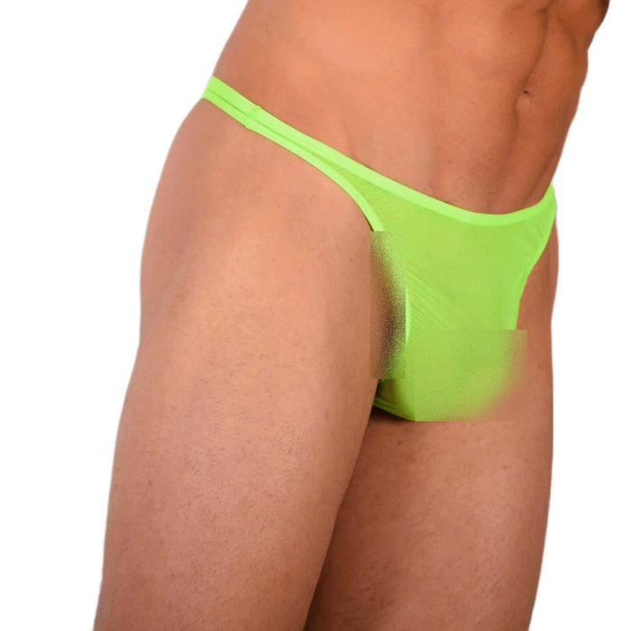 2XS/S Smu Tanning Walking around sheer Lime Thong MX18 33972