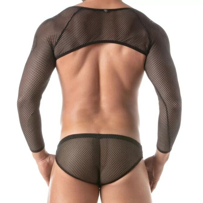 TOF PARIS Circuit Fishnet Bolero Soft Elastic Edge Mesh Black 88