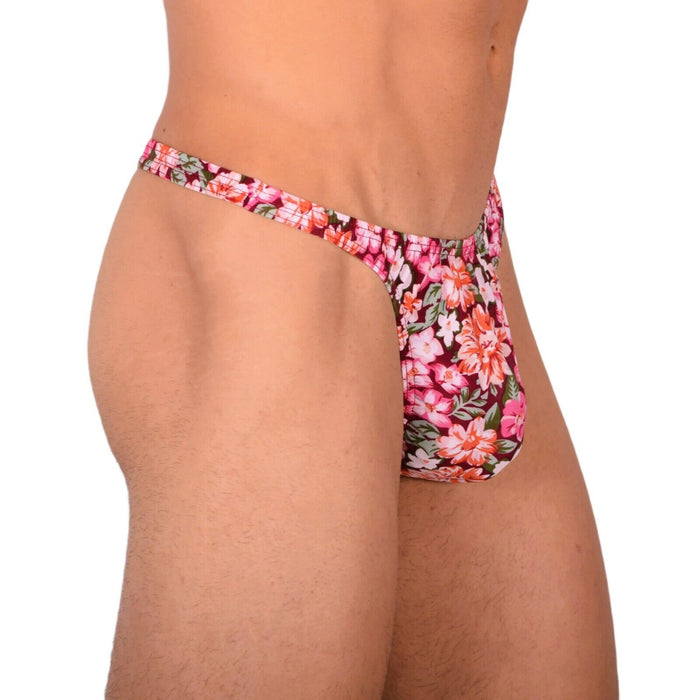 S/M SMU Tanning Walking around sheer Floral Thong MX19 33992