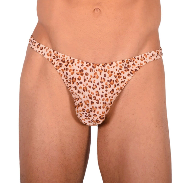 S/M SMU Tanning Walking around sheer Wildlife Brown Thong MX19 34009