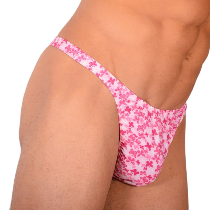 S/M SMU Tanning Walking around sheer Pink Thong MX19 34011