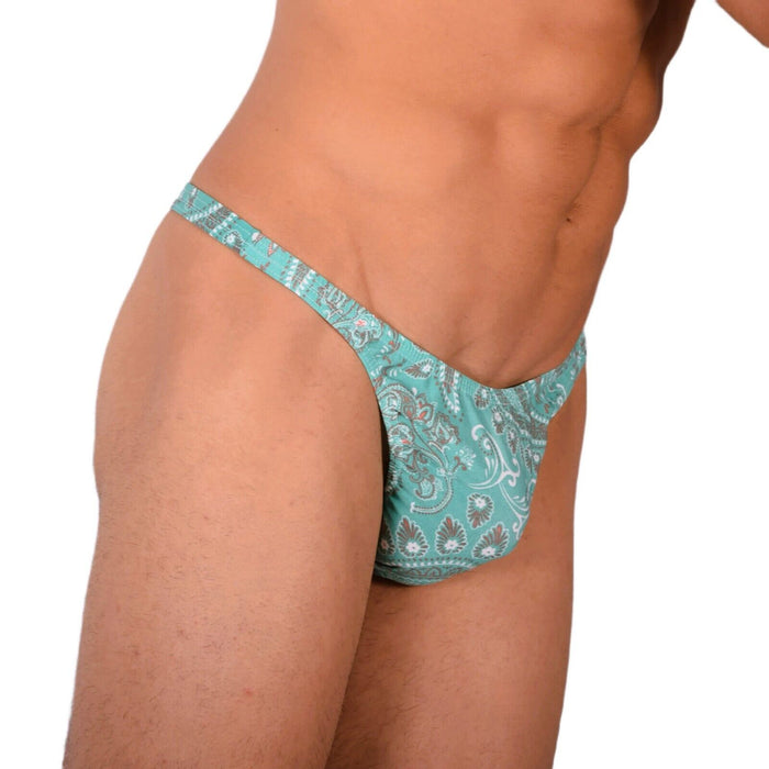 S/M SMU Tanning Walking around sheer Mint Thong MX19 34013