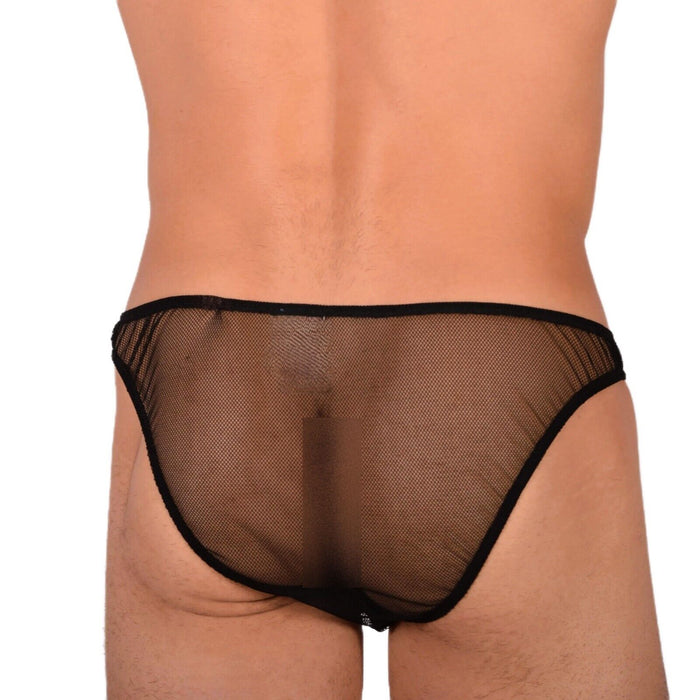 XS Smu Tanning Walking around sheer Zipped Black C-Thru Brief MX19 34024