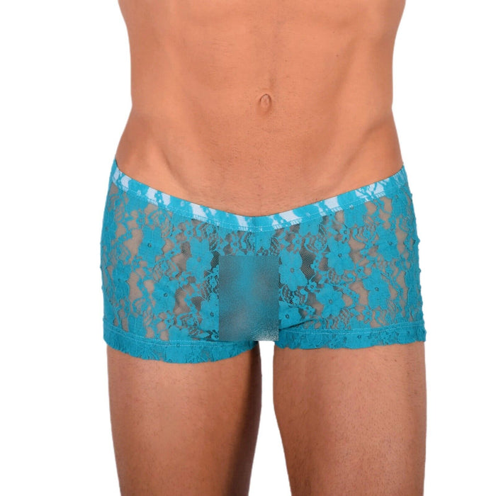 2XS/XS Smu Tanning Walking around sheer Turquoise C-Thru Mini Boxer MX19 34027