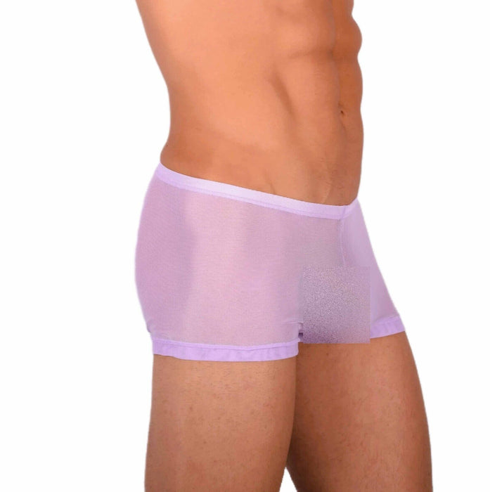 2XS/XS Smu Tanning Walking around sheer Pink C-Thru Mini Boxer MX19 34028