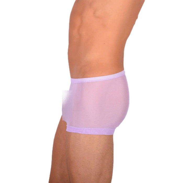 2XS/XS Smu Tanning Walking around sheer Pink C-Thru Mini Boxer MX19 34028