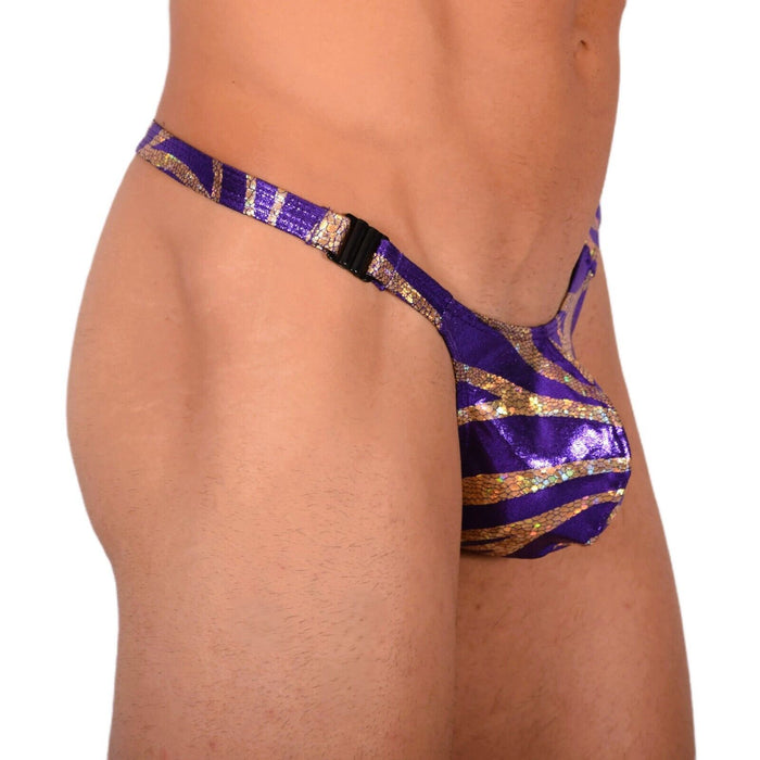 S/M SMU Sensual Detachable Purple and Yellow Thong MX20 34079