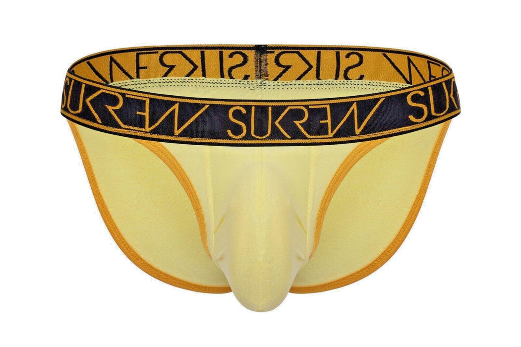 SUKREW High-Cut Cotton Tanga Briefs Contour Pouch & Open Sides in Gleaming Gold