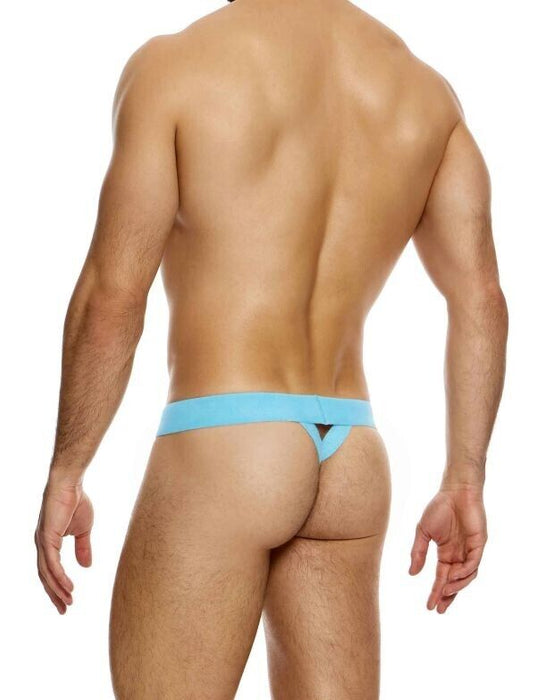 MODUS VIVENDI T-String Striped Crochet Thong Back V-Shape in Light Blue 07411