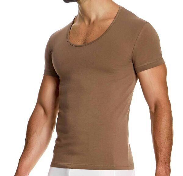 MODUS VIVENDI Shirt Antibacterial Pure Cotton T-Shirt Slim Fit Dark Skin 15641