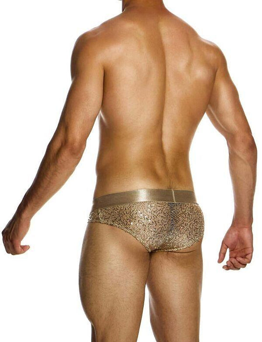 MODUS VIVENDI Harem Classic Brief Slim Fit Shiny Jacquards Sequins Gold 19414