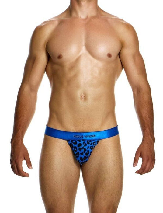 MODUS VIVENDI Leopard Thong Regular Fit T-String Velvet Touch Blue 15411