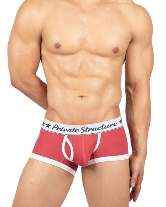 PRIVATE STRUCTURE Classic Boxer Mid-Waist Trunk in Rounge Red 4530 113