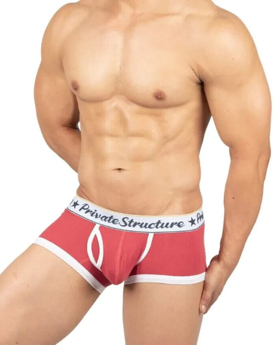 PRIVATE STRUCTURE Classic Boxer Mid-Waist Trunk in Rounge Red 4530 113