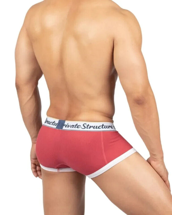 PRIVATE STRUCTURE Classic Boxer Mid-Waist Trunk in Rounge Red 4530 113