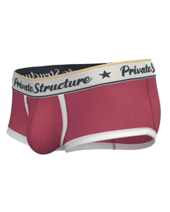 PRIVATE STRUCTURE Classic Boxer Mid-Waist Trunk in Rounge Red 4530 113