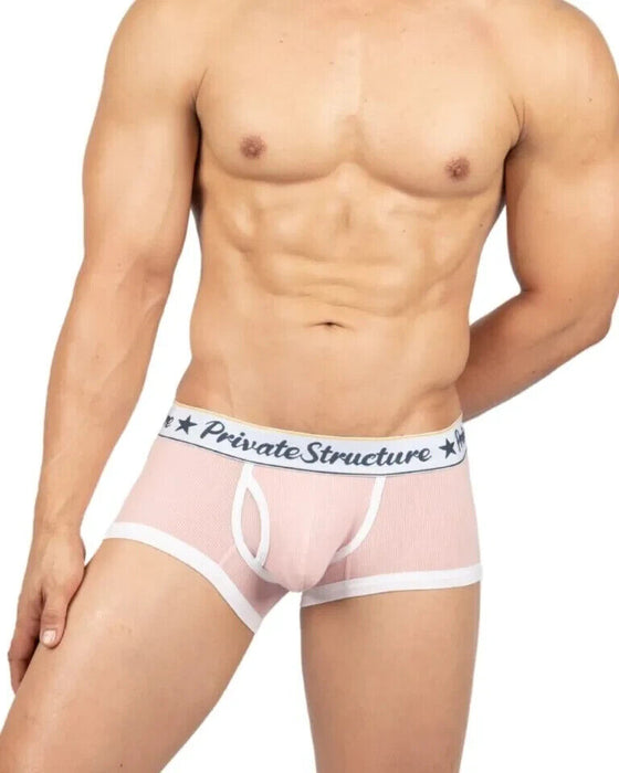 PRIVATE STRUCTURE Classic Boxer Mid-Waist Trunk in Finch Pink 4530 113