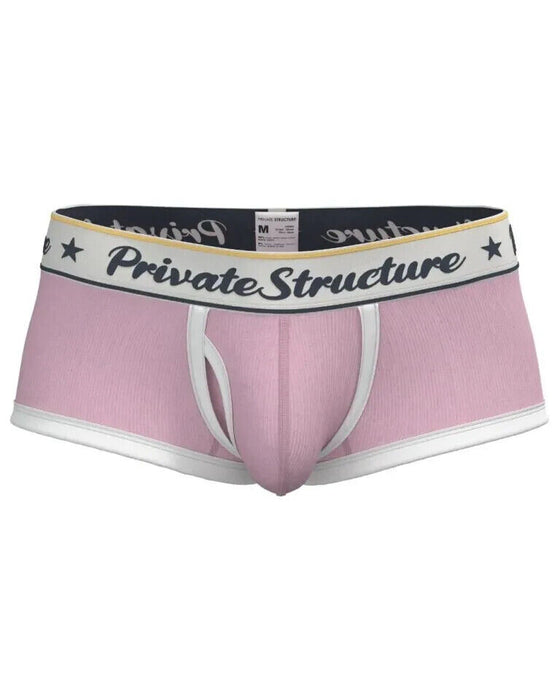 PRIVATE STRUCTURE Classic Boxer Mid-Waist Trunk in Finch Pink 4530 113