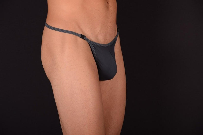 XL L'Homme Invisible Detachable Thong G-String Grey MY83 3