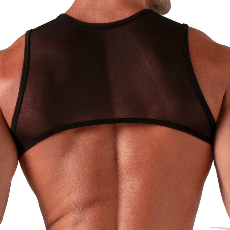 Absolu Male By TOF PARIS Rebel Harness Lace-Up Light Mesh Faux Leather Black 4