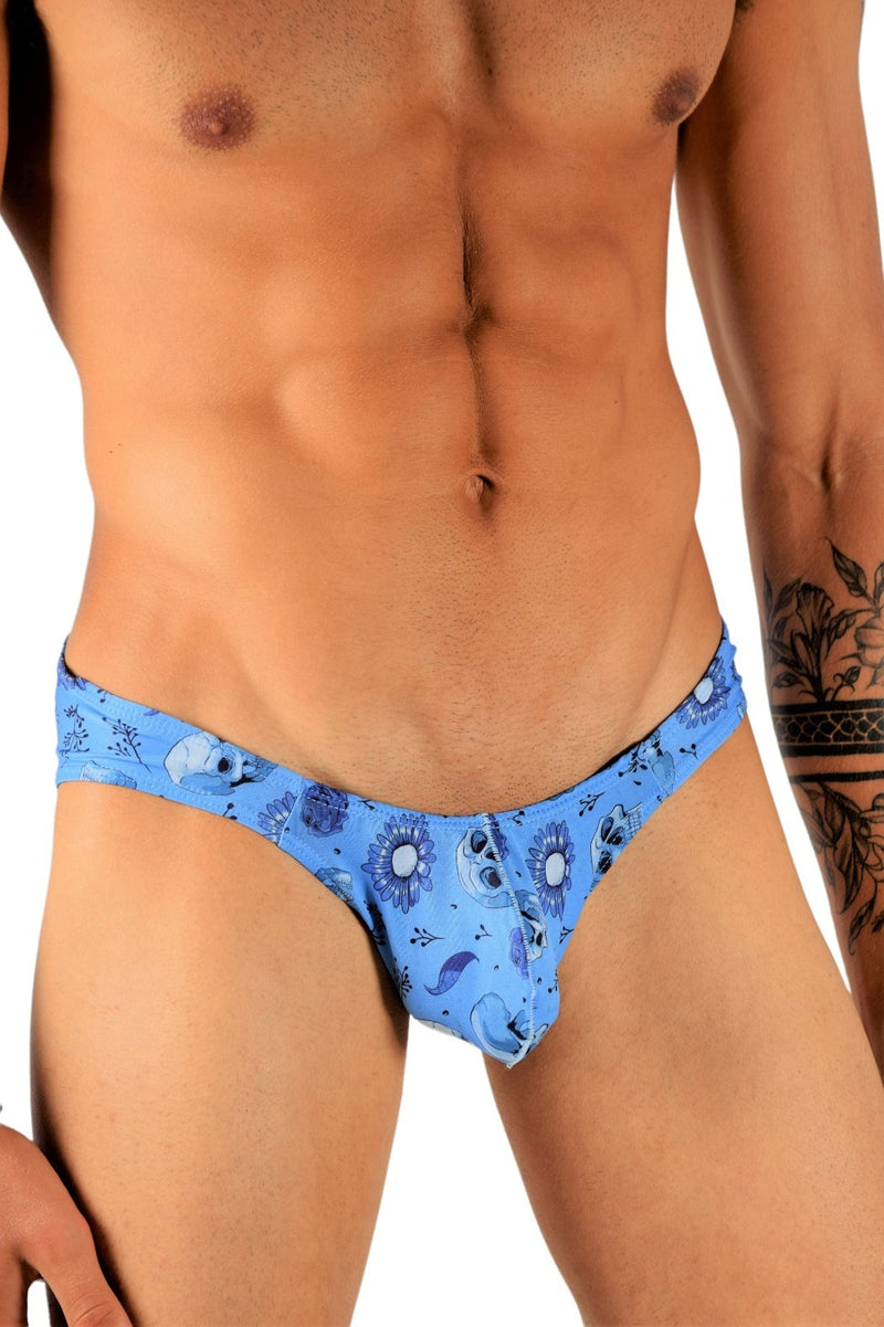 SMU Briefs Printed Skulls Mini-Brief in Blue P01003 H16