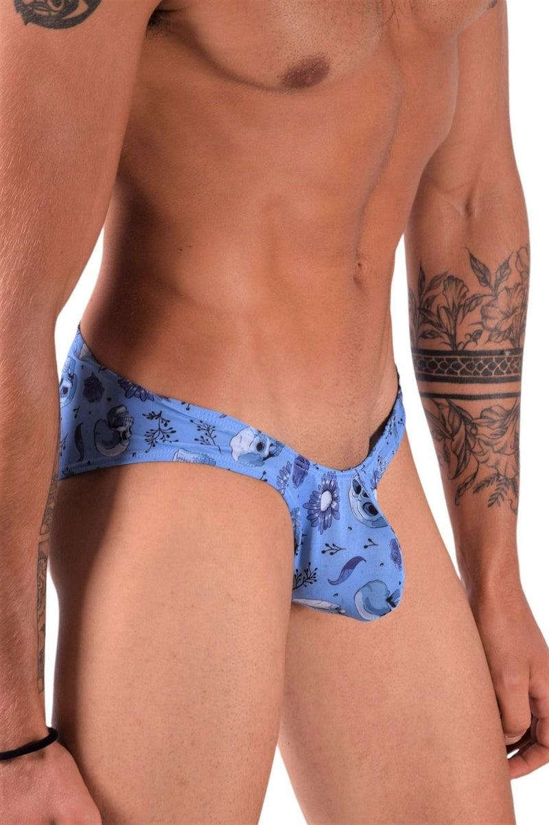 SMU Briefs Printed Skulls Mini-Brief in Blue P01003 H16
