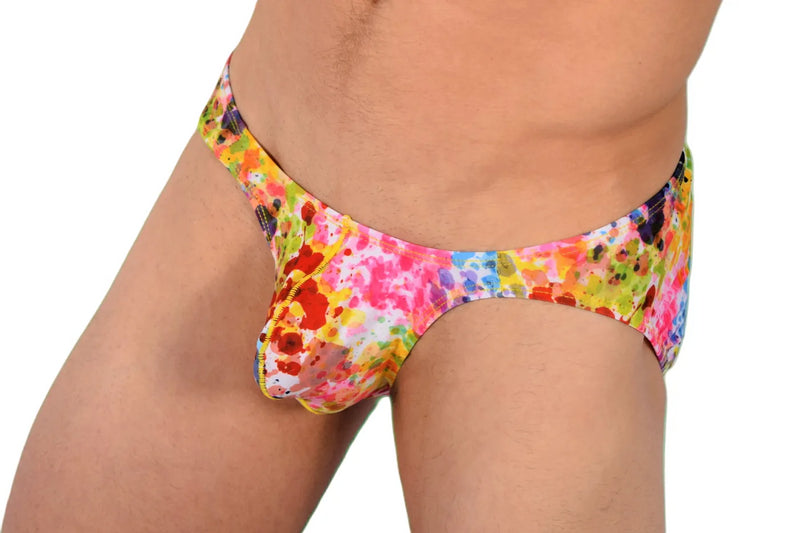 SMU Paint Splash Mini Brief Multi-Colors Speedo Cut P01203 H19