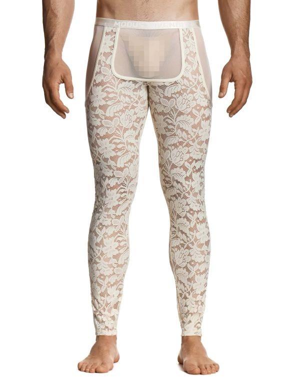 Modus Vivendi Floral Lace Ankle-Length Sheer Leggings Knitted Ivory 04161 B102