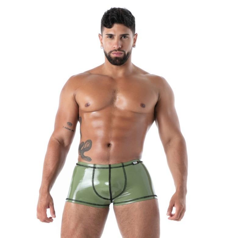 TOF PARIS Latex Boxer Trunk 100% Natural Second-Skin Datex in Khaki T3