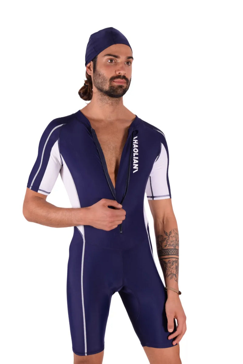 SMU Singlet Competition Swimwear Diving Bodysuit Short Navy 2B