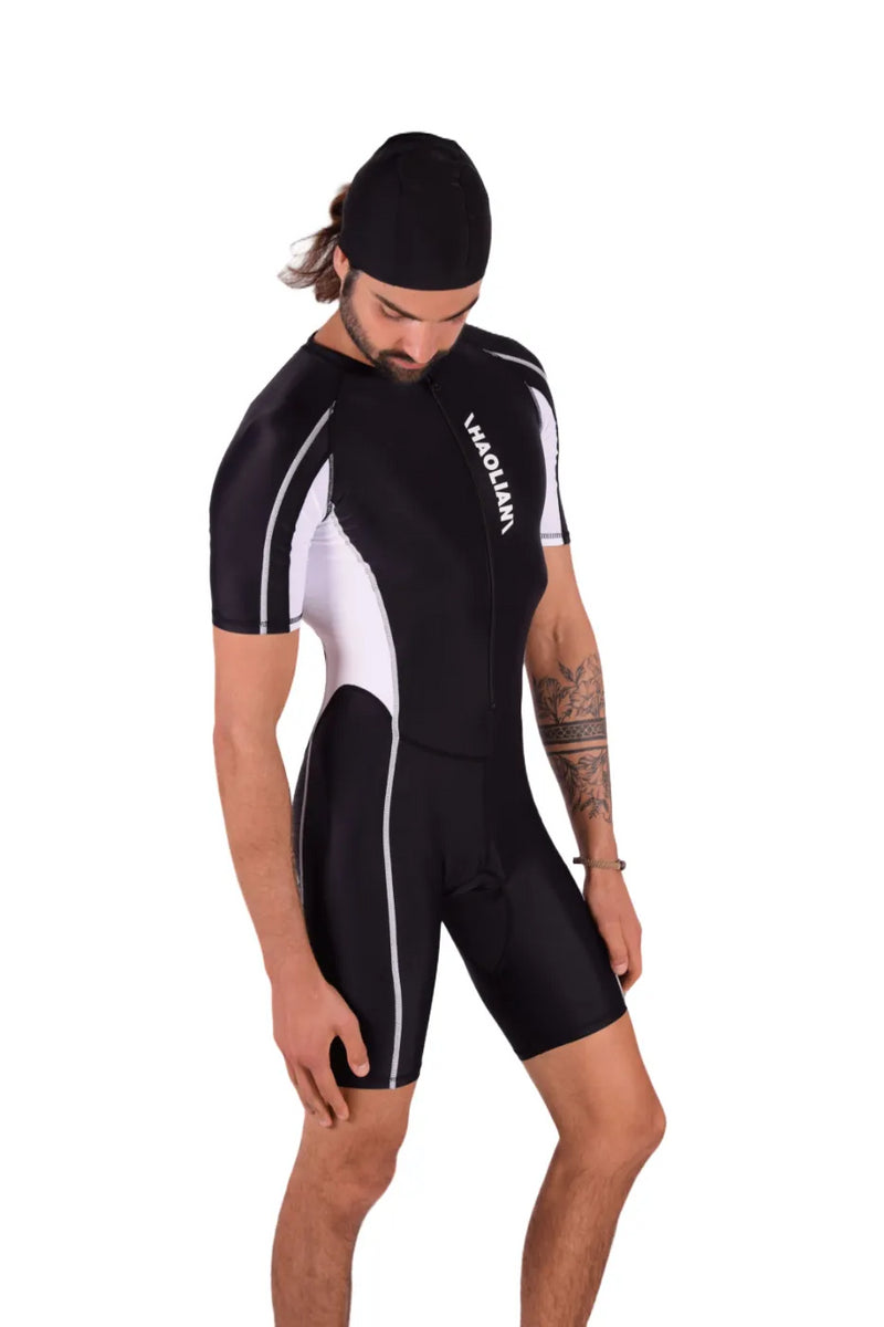 SMU Singlet Competition Swimwear Diving Bodysuit Short Black 2B