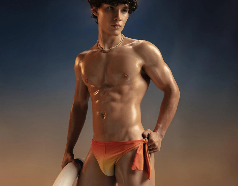 PUMP! Swimwear Sunset Knotty Swim Brief With Adjustable Tie-Side Knot 13030 15