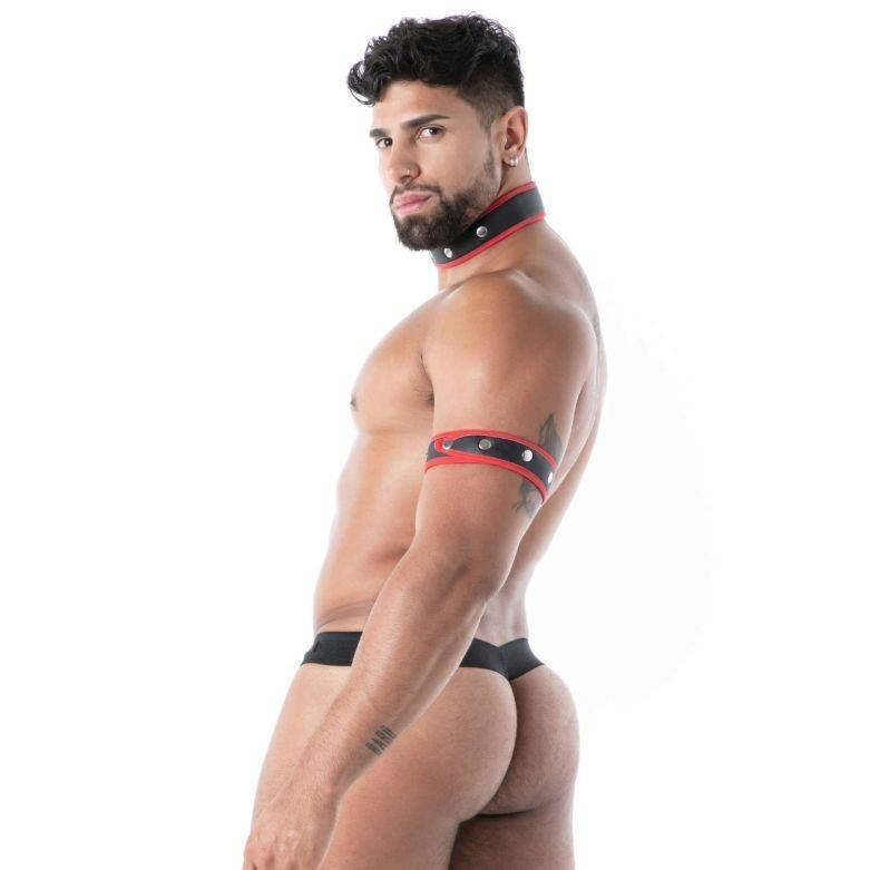 TOF PARIS Neoprene Snap Thong Removable Pouch in Bold Red 32