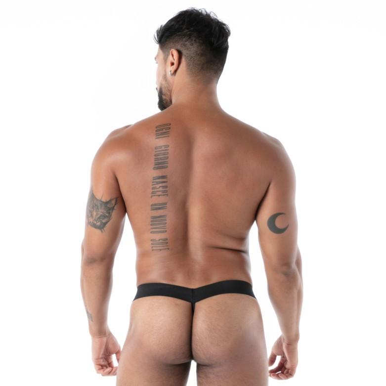 TOF PARIS Neoprene Snap Thong Removable Pouch in Bold Black 32
