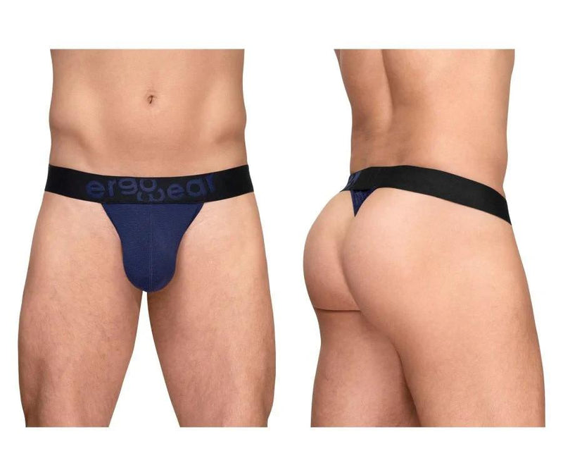 ErgoWear Thongs MAX Flow Micro Perforated Mesh G-String in Dark Blue 1789 102