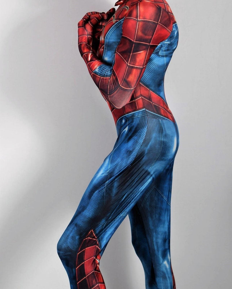 Spiderman Bodysuit Singlet Jumpsuit Deluxe Cosplay Costume Realistic Blue 3102 1