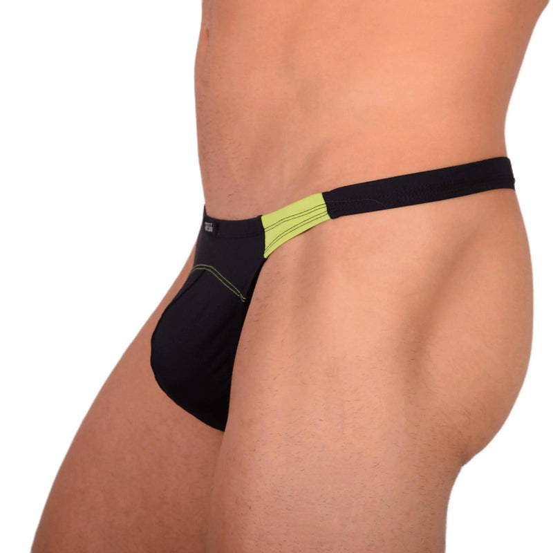 Small Gregg Homme Black and Green Swim Thong 33950 MX18