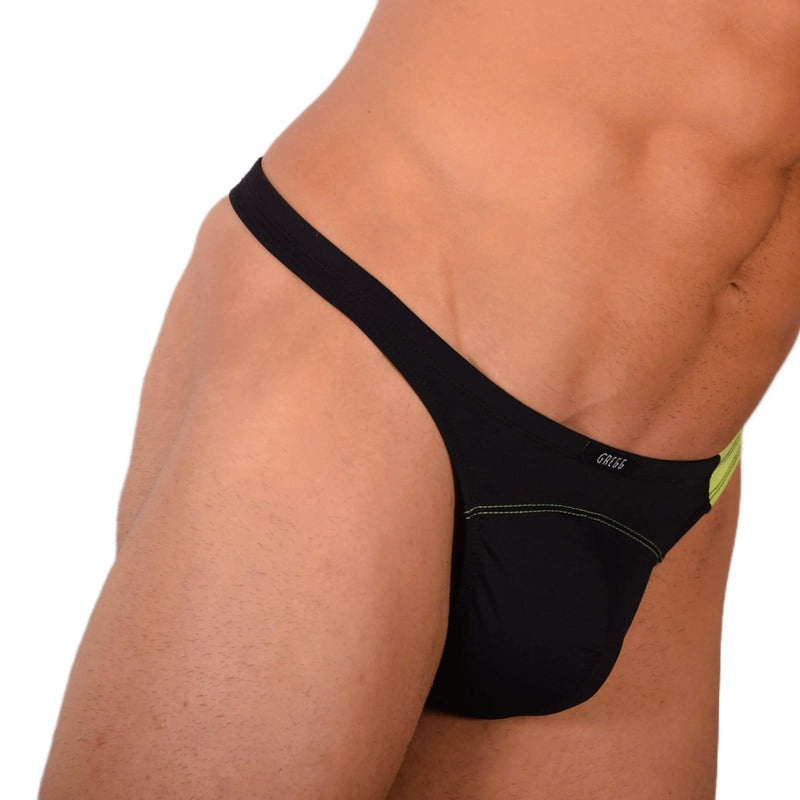 Small Gregg Homme Black and Green Swim Thong 33950 MX18