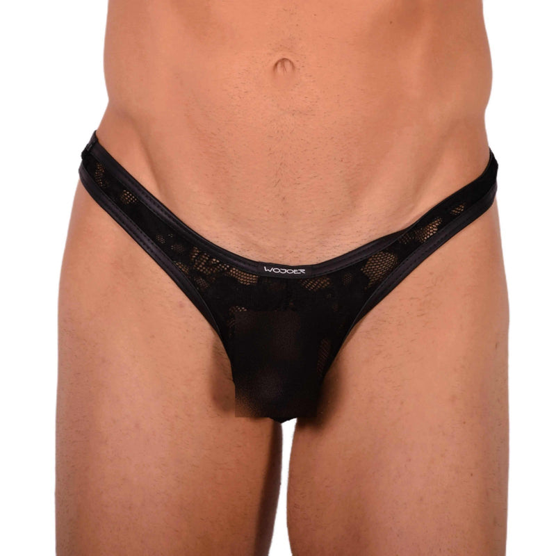 Large WOJOER C-Thru Thong Black 33930 MX18