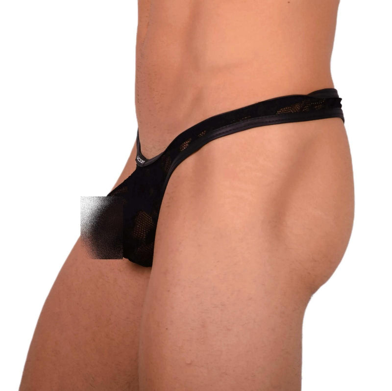 Large WOJOER C-Thru Thong Black 33930 MX18
