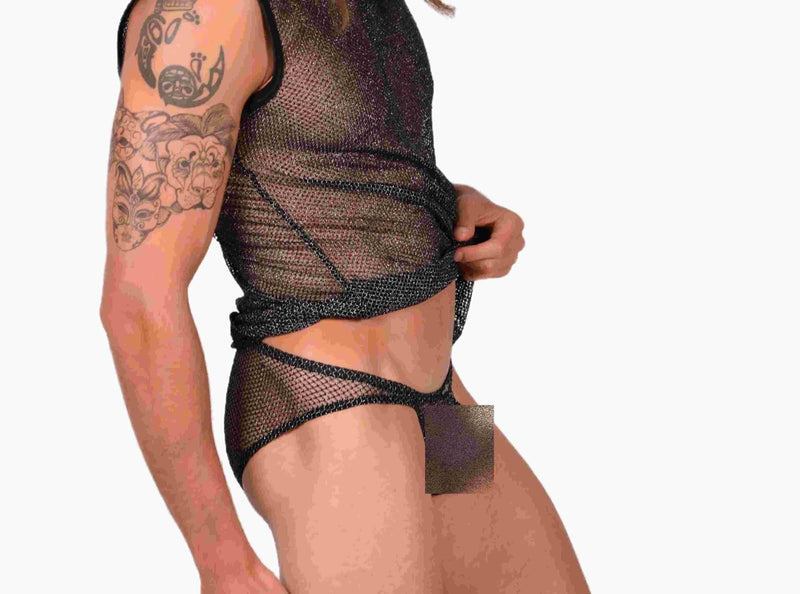 Medium Gregg homme Mesh Silver Brief MX22 100127