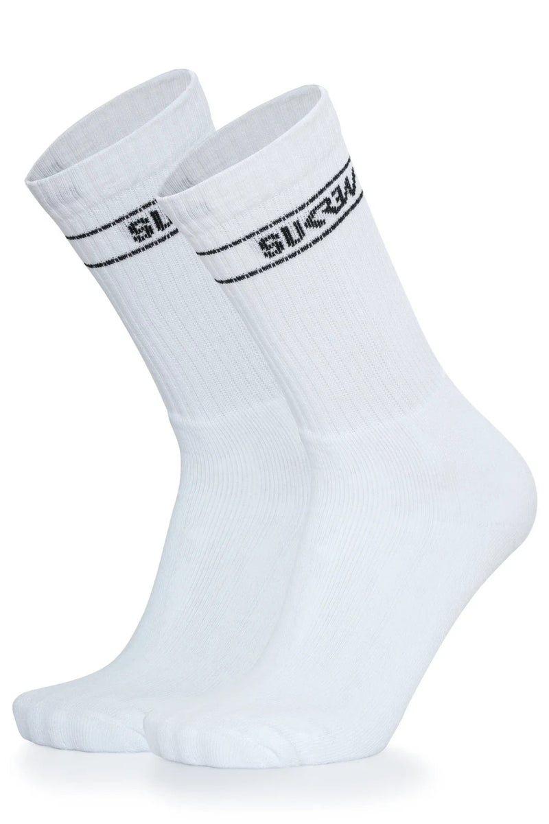 SUKREW Mid-Calf Height Socks in Classic White 16