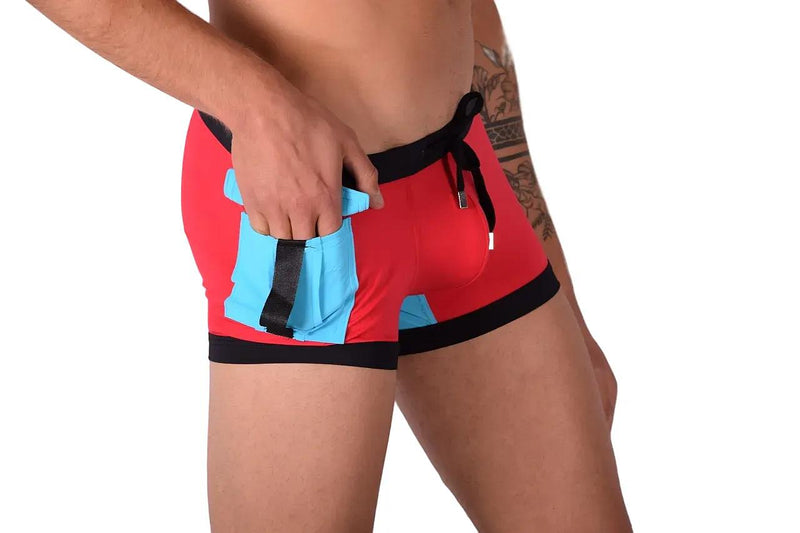 Small Gregg Homme Swimwear Cruising Swim-Short Red 153105 MX23
